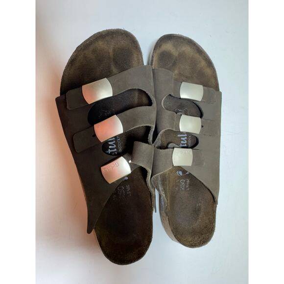 Betula By Birkenstock 250 Unisex Sandals L8/M6 EU 39 Boho Brown Worn Slip On - Picture 2 of 5